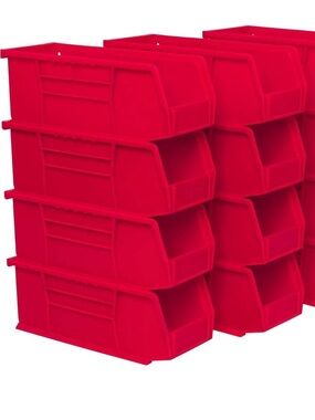 NWOT 8 Akro-Mils 30224 Plastic Storage Bins, Space-Saving Stackable 11"Lx4"Wx4”H